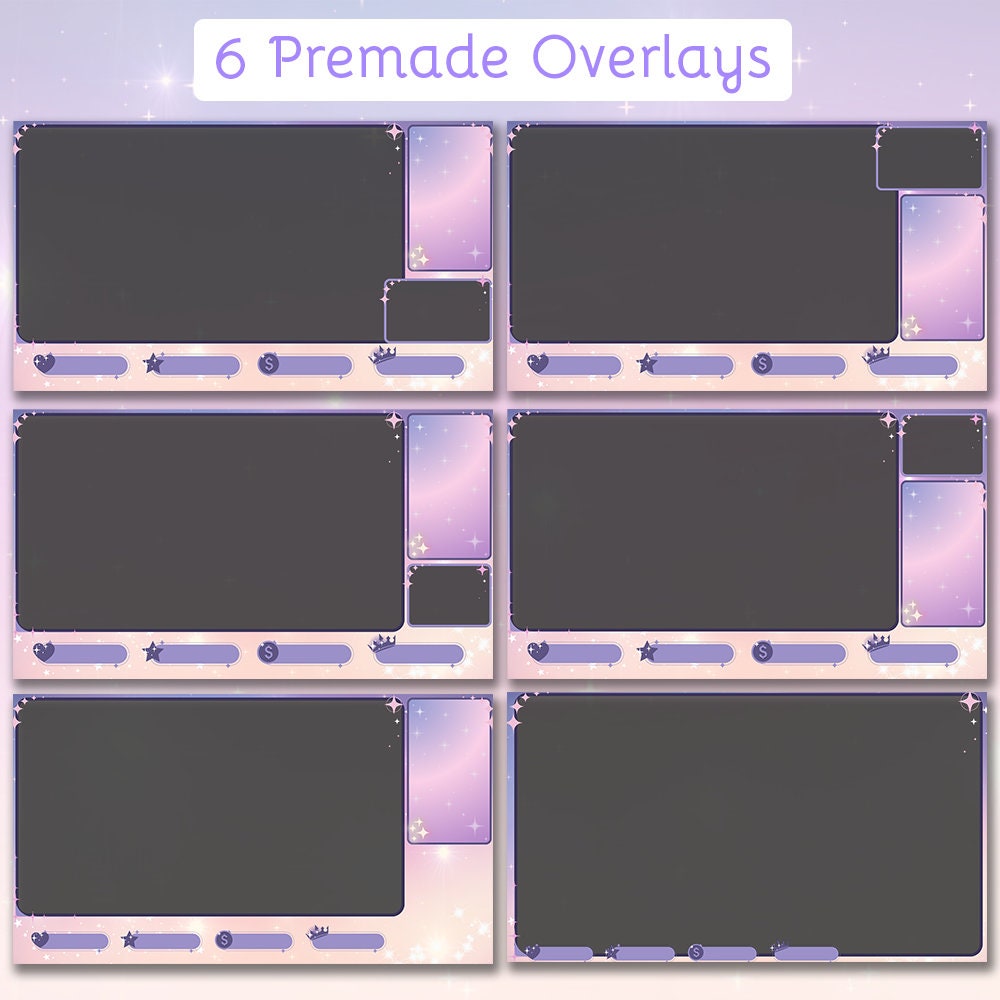 ANIMATED Starry Pastel Sparkle Stream Overlay for Twitch, Youtube ...