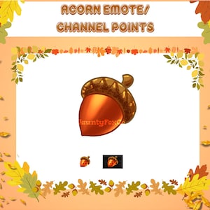 Ghianda a tema natura // Punti canale // Emote per Twitch, Youtube, Discord