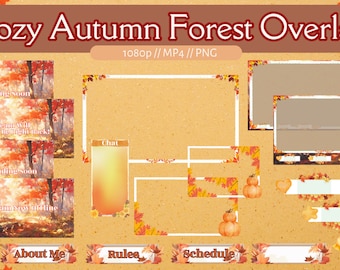 ANIMATED Cozy Autumn Forest Overlay for Twitch, Youtube, Discord // Fall Season // Animated Overlay // Halloween Overlay