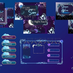 GEANIMEERDE Mystical Fairy Forest Stream Overlay voor Twitch, Youtube, Discord // Geanimeerde schermen, Frames, Stream Panels, VTuber Overlay