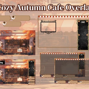 ANIMATED Cozy Autumn Cafe Overlay for Twitch, Youtube and Discord // Fall Leaves // Cozy Vibes // Coffee Shop Overlay Set