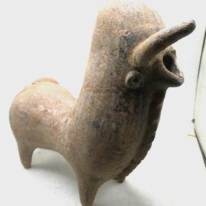 Ancient Amlash terracotta bull rhyton vessel Ca. 800BCE super rare item