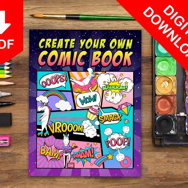 Blank Comic Book Template Blank Comic Strips Printable Comic Book Digital Download Blank Comic Pages Activity Book How To Draw Anime Cartoon