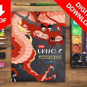 Adult Coloring Book, Adult Coloring Pages, Coloring Pages, Coloring Book, Adult Coloring Books, Ukiyo-e, Japanese Woodblock
