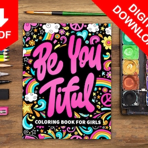 Girl Coloring Pages for Kids Coloring Book for Kids Coloring Pages Digital Coloring Book Motivational Quotes Coloring Pages for Teen Girls