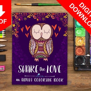32 Adult Coloring Pages - Printable Coloring Pages  - Cute Valentine&#39;s Day Gift & Anniversary Gift Idea