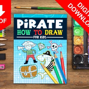 Pirate - How To Draw Coloring Pages for Kids Pirate Coloring Pages Kids Coloring Book Kids Activity Book Childrens Illustrations How To Draw