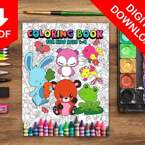 Coloring Pages for Kids Coloring Book for Kids Coloring Pages Digital Coloring Book Kids Animal Coloring Pages Printable Coloring Pages