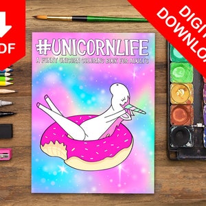 Adult Coloring Book Adult Coloring Pages Printable Coloring Pages Digital Coloring Funny Quotes Coloring Pages Snarky Unicorn Coloring Book