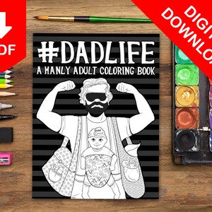 Adult Coloring Book Adult Coloring Pages Digital Coloring Pages Printable Digital Coloring Book Funny Quotes Coloring Pages Fathers Day Gift