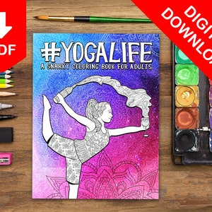 48 Yoga Funny Quotes Coloring Pages - Digital Coloring Pages For Adults - Adult Coloring Book, Adult Coloring Pages