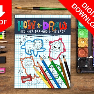 How To Draw Kids Activity Book For Children With Easy Step-By-Step Instructions - Digital Download Drawing Book PDF For Kids & Adults