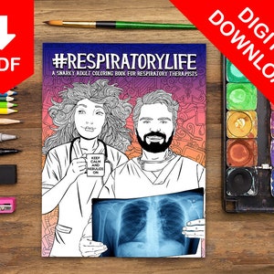 Adult Coloring Book, Adult Coloring Pages, Coloring Pages, Coloring Book, Adult Coloring Books, Respiratory Therapist