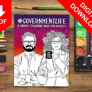 Adult Coloring Book, Adult Coloring Pages, Coloring Pages, Coloring Book, Adult Coloring Books, Government Employee Gift