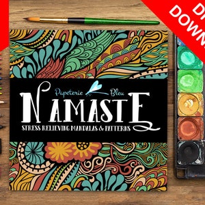 Mandala Coloring Pages Adult Coloring Book Adult Coloring Pages Printable Coloring Pages Digital Coloring Book Mandala Coloring Book Namaste