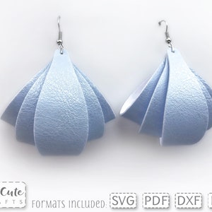 Dangle Leather Earring SVG, faux leather svg earrings template