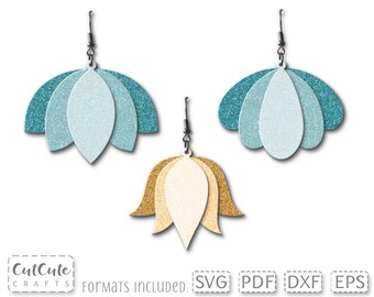 Download Floral Earrings Svg Etsy