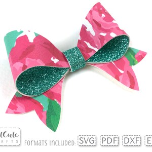 Cute Little Bow SVG, Bow Cut File, Felt Bow Pattern, Hairbow Template ...