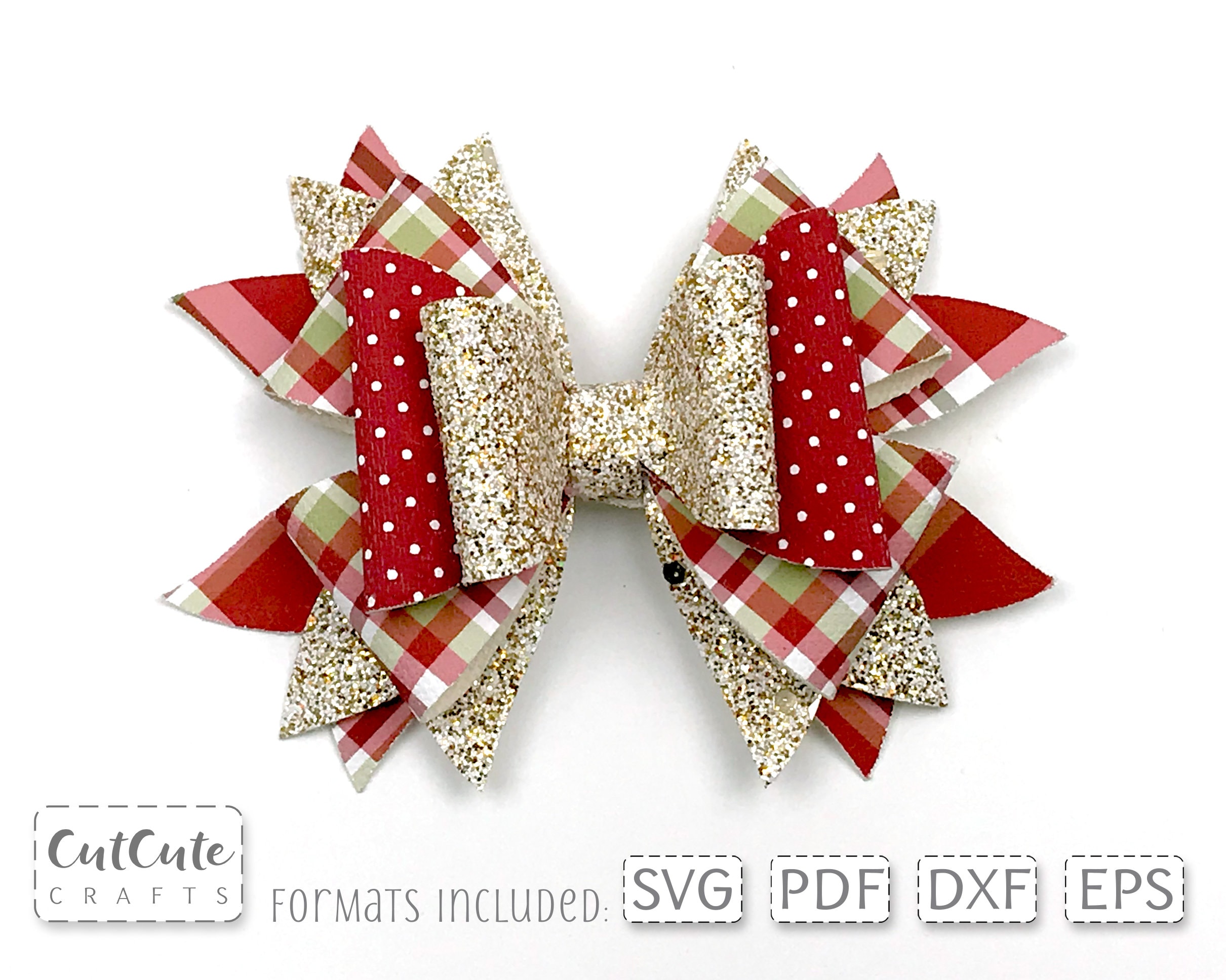 Christmas Clipart of Red Bow and Gift Wrapping Ribbons, Vector, Ai Eps Png  Jpg and Pdf Files Included, Digital Files Instant Download. 