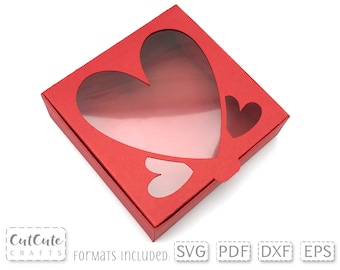 Hearts Window Box SVG Template: Hair Bow Display Box (Digital Download)