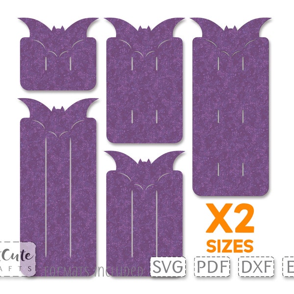 Bats Hair Bow Display Card Template SVG, Hair Bow Display Card Cut Files for Silhouette and Cricut, Hairbow Packaging template, Bow Card SVG