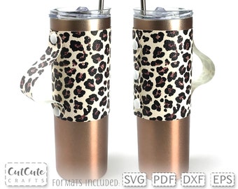 Plantilla SVG de funda para vaso festoneado: Vaso delgado de piel sintética de 20 oz (descarga digital)