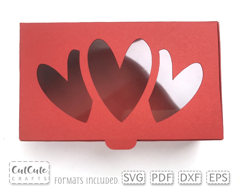 Download Hearts Bow Box SVG Valentines Day Box SVG Template Gift ...