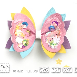 Scallop Shaker Bow Template: Faux Leather & Jelly Design (SVG, PDF)