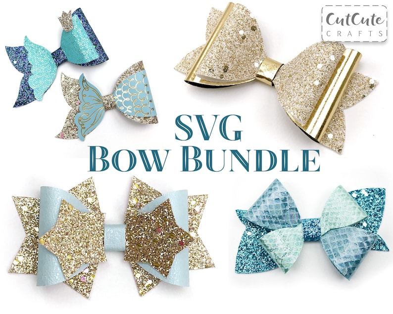 Download Bow SVG Bundle Mermaid bow svg Star Bow svg Hair Bow | Etsy
