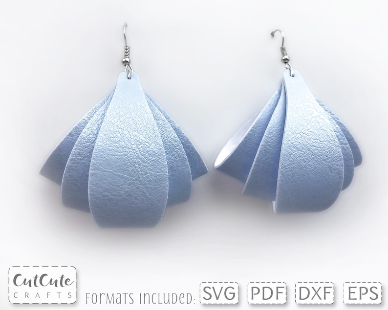 Dangle Leather Earring SVG, faux leather svg earrings template