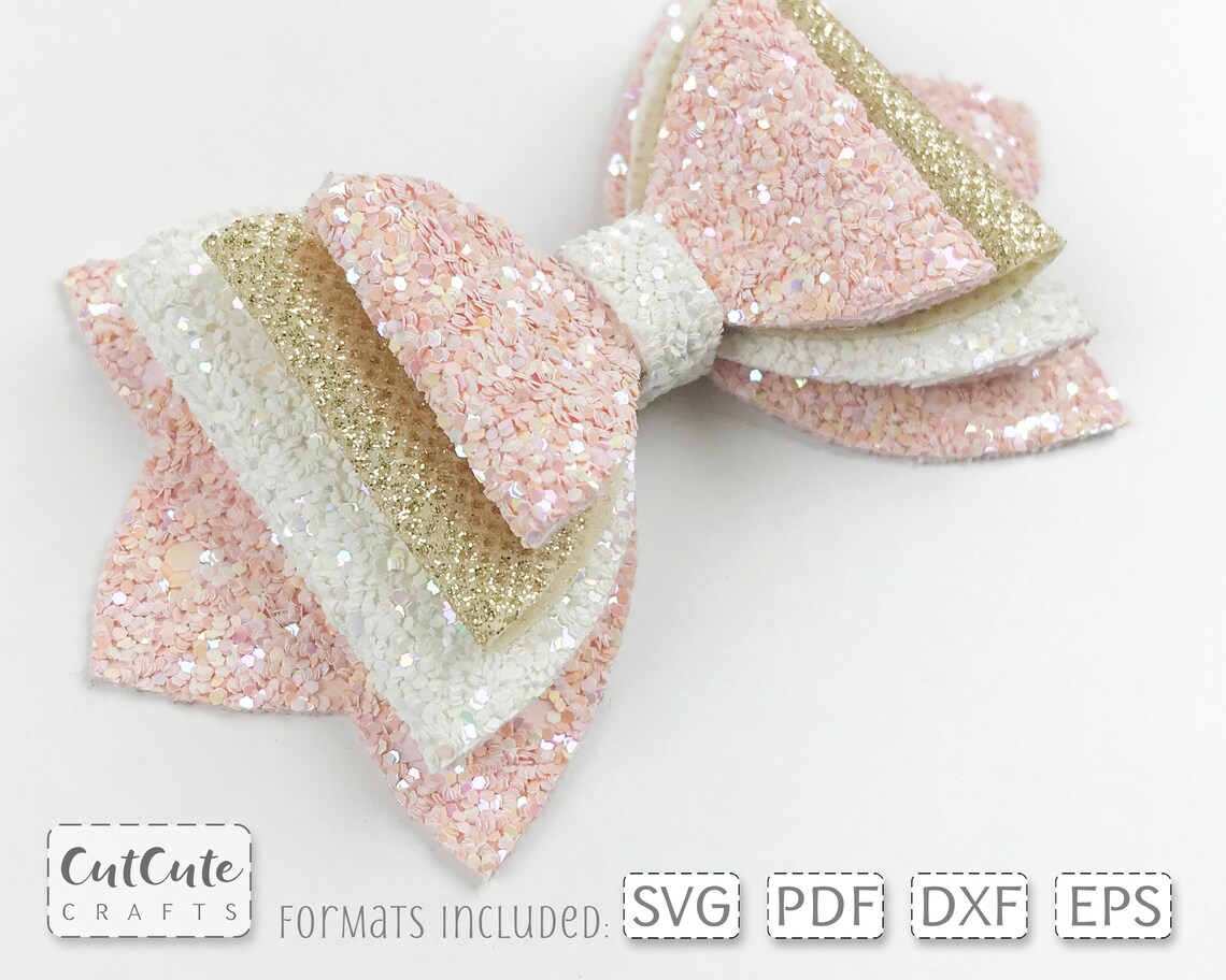 Download Bow SVG Peach Princess Faux Leather Bow template Cricut ...
