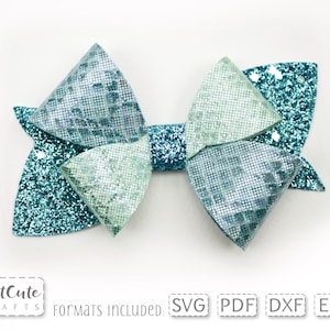 Hair Bow SVG, Asymmetrical Bow template, Cricut cut file, Silhouette cut file, PDF Felt Bow Pattern, Plotterdatei