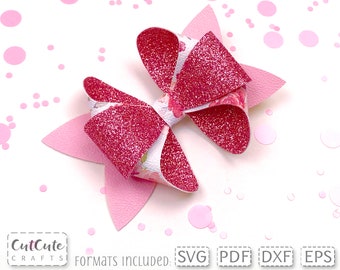 Plantilla de lazo de piel sintética para el pelo: Lazo de granada SVG, patrón PDF