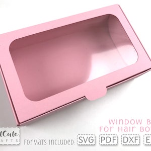 Caja de moño sin pegamento SVG, plantilla de caja de moño, caja de regalo SVG, caja Cricut SVG, caja Silhouette svg, caja con ventana svg, caja de exhibición