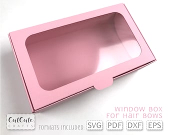 No-Glue Hair Bow Box SVG Template: Window Display (Digital Download)