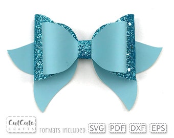 Scallop Mermaid Hair Bow Template: SVG, PDF, Cricut, Silhouette Cut File