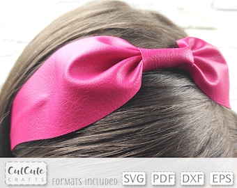 Plantilla SVG para diadema con pinzas: lazo de piel sintética (PDF)