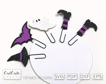 Halloween Planner Charms SVG Templates for Cricut and Silhouette, Planner Paper Clip Accessories SVG templates PDF diy planner decorations