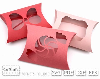 Plantilla de caja de regalo con ventana (SVG) para lazos de pelo (descarga digital)