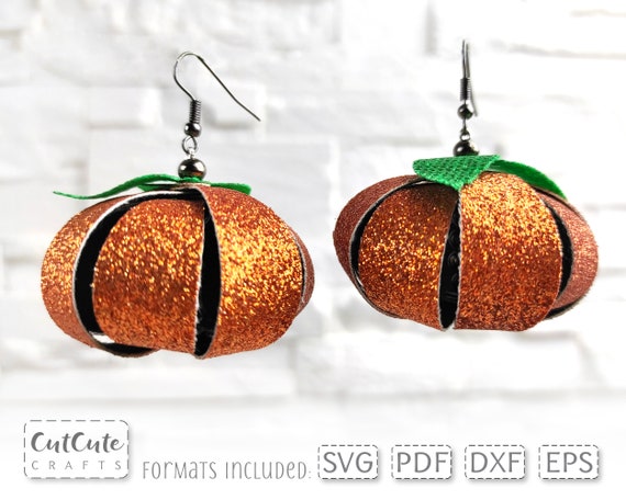 Earring SVG, Pumpkin Dangle Earrings svg, SVG cut file,Faux Leather Earrings template for Silhouette or Cricut