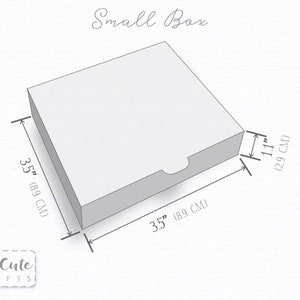 May include: A diagram showing how to make a small box. The box is 3.5 inches by 3.5 inches by 1.1 inches.