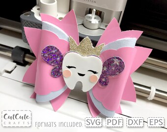 Plantilla SVG de lazo de hada de los dientes: lazo de piel sintética (descarga digital)