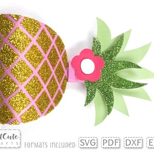 Pineapple Hair Bow SVG Template: Cricut & Silhouette Cut Files