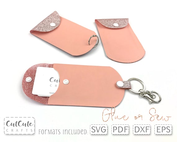 Faux Leather Business Card Holder SVG Template: Keyring Wallet (Digital Download)