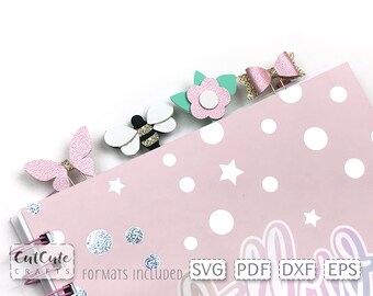 Nature Planner Paper Clip Charms SVG Templates for Cricut and Silhouette, Planner Accessories SVG templates PDF diy planner decorations