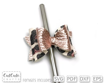 Plantilla SVG de lazo con adorno de paja: Archivos de corte de lazo de cuero sintético (patrón PDF)