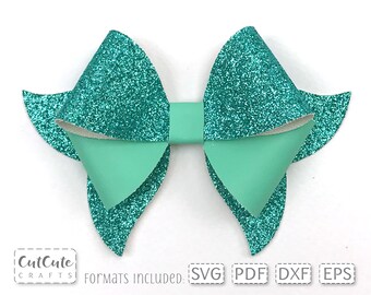 Mermaid Bow SVG: Double Tail Felt Bow Template (PDF Pattern)