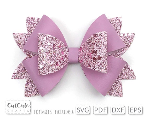 Download Rich Double Bow Svg Faux Leather Bow Template Bow Svg For Etsy