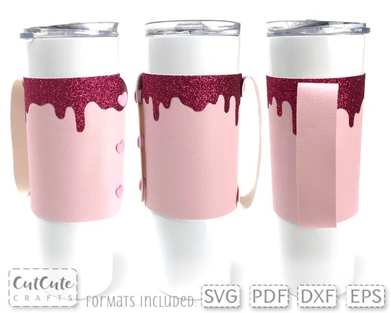 Sugar Drip Sleeve Holder SVG Template for Skinny Tumbler 20 0z