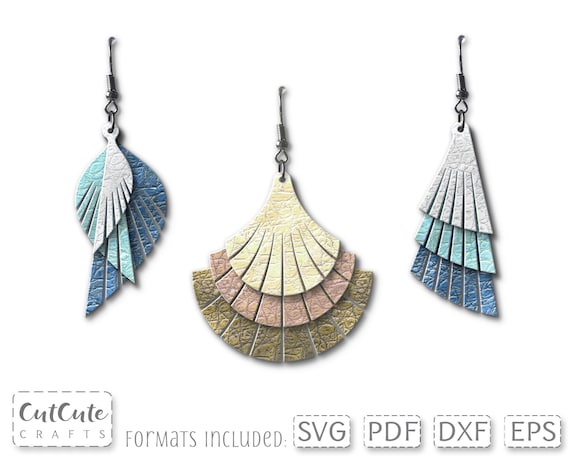 Download Leather Earring Svg Fringe Stacked Earring Svg Svg Cut File Etsy